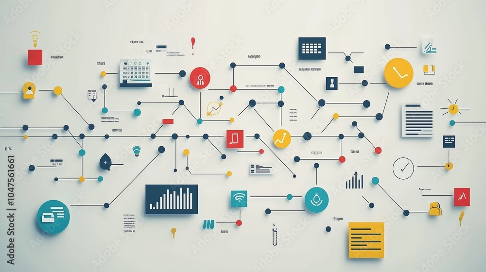 Aufkleber abstract infographic with connecting lines and shapes