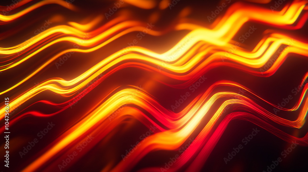 Aufkleber vibrant zigzag patterns in glowing yellow and red, creating a sense of speed and energy against a da