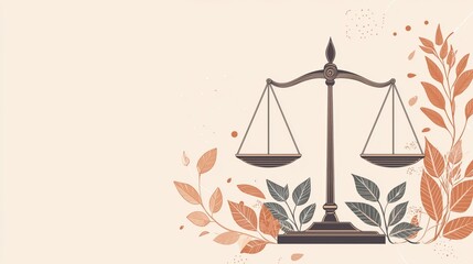 Minimalist Scales of Justice Line Art Design