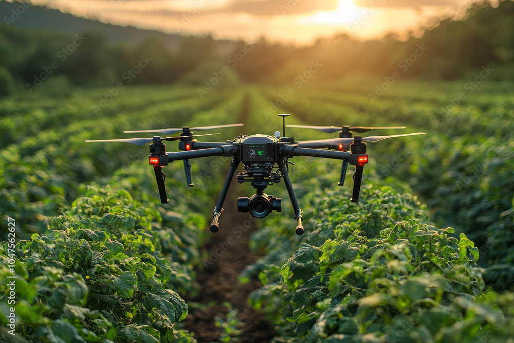 Aufkleber an ai algorithm monitoring crop health from satellite images, showcasing ai's role in agriculture. c