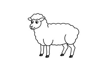 Sheep Line Art Vector – Simple and Rustic Farm Animal Silhouette for Pastoral and Country Design