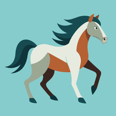 running horse with a mane