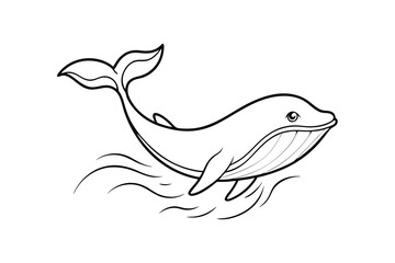 Naklejka premium Funny Whale Vector Illustration – Playful Cartoon Clipart for Marine and Aquatic Life Design on White Background