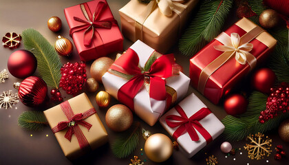 Holiday season features Christmas gifts often used as a festive backdrop for decorations an_1(461)