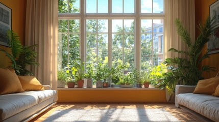 Home Refurbishment Process Captured on a Sunny Day Featuring a Modern Window Design Perfect for Renovation Inspiration