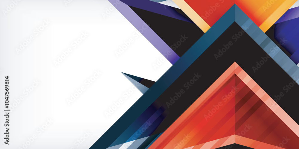 Poster abstract background color triangles and arrows composition. vector illustration for wallpaper, banne