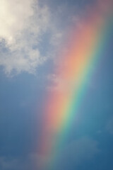 rainbow colors appear sky sunlight passes water droplets