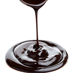 Close-Up of Decadent Chocolate Syrup with Lustrous Shine