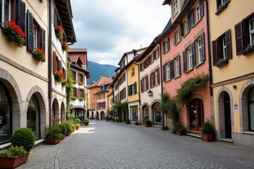 rosenheim bavaria old charming town center historic buildings narrow streets