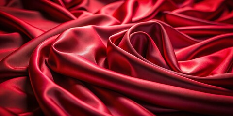 Obraz premium Captivating Crimson Elegance Textured Red Fabric Closeup in Soft Lighting for Luxury Design Projects and Artistic Inspiration