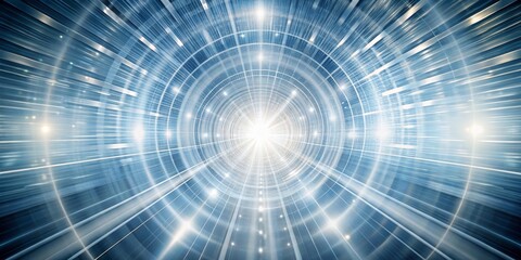 Fototapeta premium Future Horizon Abstract Radial Tunnel with Luminous Center, Dynamic Blue Lines, Futuristic Speed Concept, Digital Illustration for Sci-Fi Art, Technology Marketing