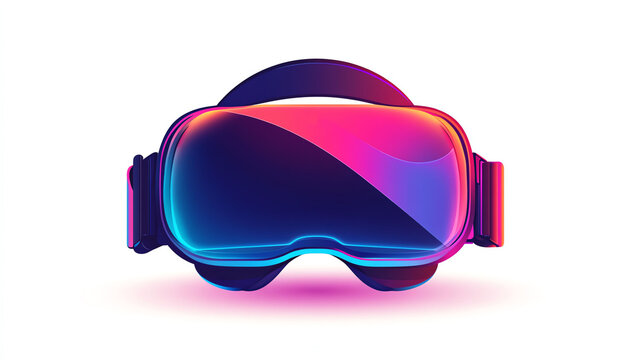 Futuristic virtual reality headset with vibrant colors, perfect for technology and gaming concepts.