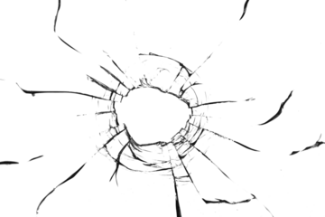 Texture of broken glass on a transparent background