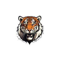 Tiger mascot logo icon flat vector design