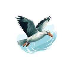 Albatross mascot logo icon flat vector design