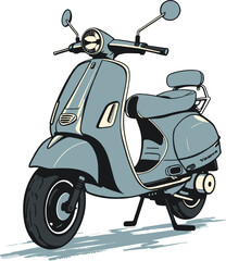 A Drawing Of A Cartoon Scooter Fun and Colorful Vector Illustration