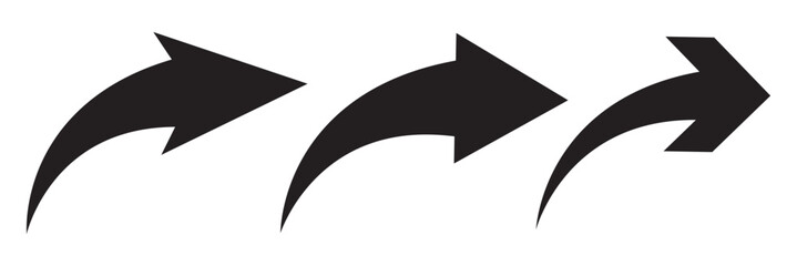 Obraz premium curved arrow png, black curved arrow icon ioslated on transparent background. Arrows up icon. Set of rising arrows. Vector illustration isolated on white background. 