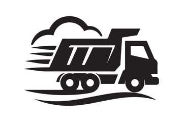 Dump Truck Silhouette Vector Illustration – Perfect for Construction Graphics