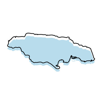 recommend clip art: JAMAICA Map with with body and Outline Isolated on white Background