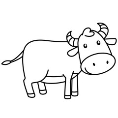 Cute Animal Carabao Outline