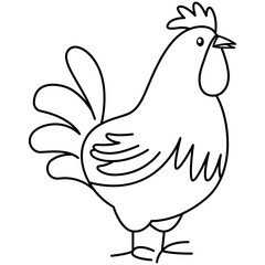 Cute Animal Chicken Outline