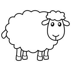 Cute Animal Sheep Outline