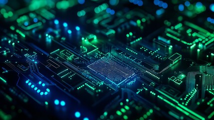 computer motherboard with cpu.