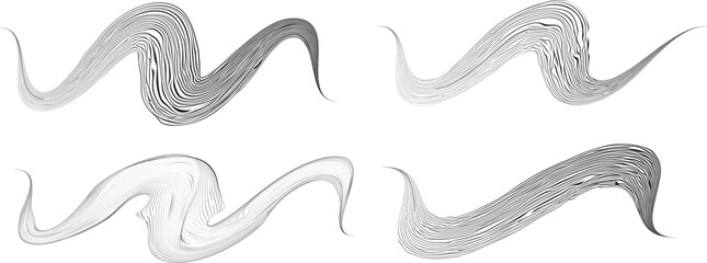 Decorative wave of lines . Asian style waves. Abstract flow linear fluid design element .Zigzag waves. Wavy Music sounds lines. Wavy ornament design.Line art in Chinese style .Vector