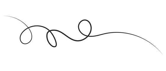 Abstract Squiggle wavy thin line. Squiggle Line Element banner. Vector illustration.