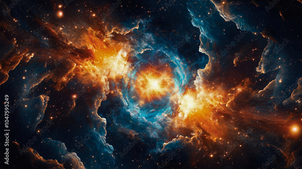 Wall mural a large galactic supernova, an old star that has exploded with immense force, causing cosmic changes