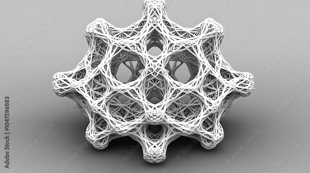 Poster intricate 3d symmetrical geometry lattice structure