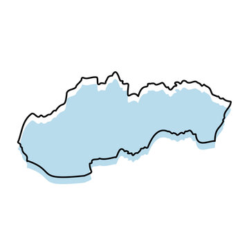 recommend clip art: SLOVAKIA Map with with body and Outline Isolated on white Background