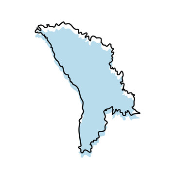 recommend clip art: MOLDOVA Map with with body and Outline Isolated on white Background