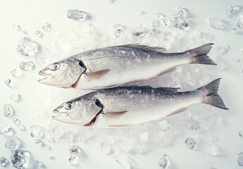 Obraz premium Raw fish on top of ice for sale