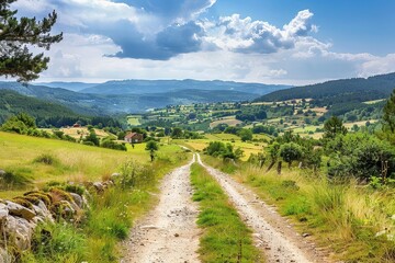 Fototapeta premium Scenic Hiking Path with Expansive Vistas