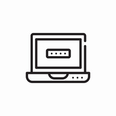 laptop password icon sign vector