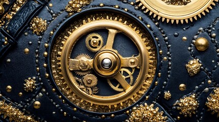 Obraz premium Mysterious Vault with Intricate Golden Mechanisms
