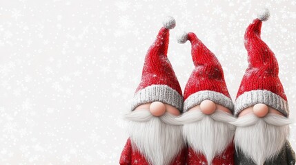 Christmas gnomes in long hats