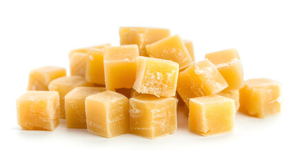 Bouillon cubes on white background. Broth concentrate