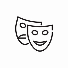 theater drama masks icon sign vector