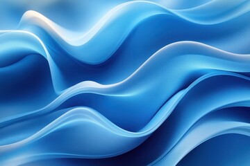 Obraz premium Abstract Blue Wavy Pattern with Subtle Light Effects