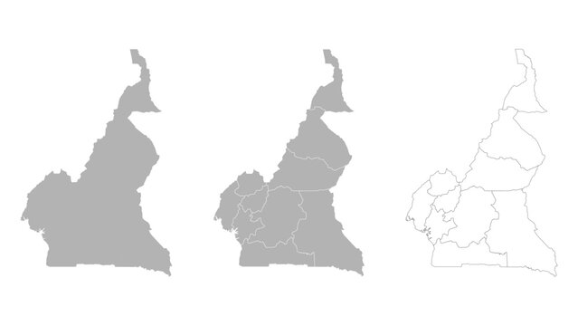 Set of CAMEROON Maps with Main Map and Regional maps