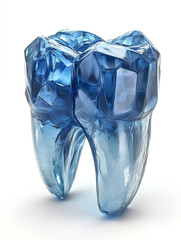 A stunning tooth made entirely of blue topaz, beautifully polished to show off its color
vibrant and natural clarity. For dental office, dentist.