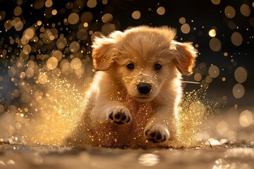 Golden Glitter Particle Explosion in 4K. Animated Overlay on Black Background. Shockwave Burst. 2160p Resolution at 60fps.