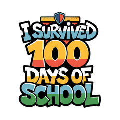 100 Days of Knowledge Books & Grad Cap Design Typography T-Shirt Sticker