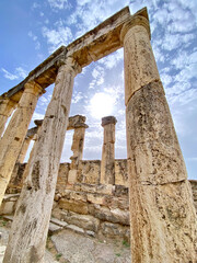 Ruins of ancient city Hierapolis in Denizli Turkey, Turkiye