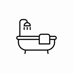 bathtube shower icon sign vector