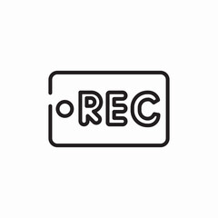 rec recording icon sign vector
