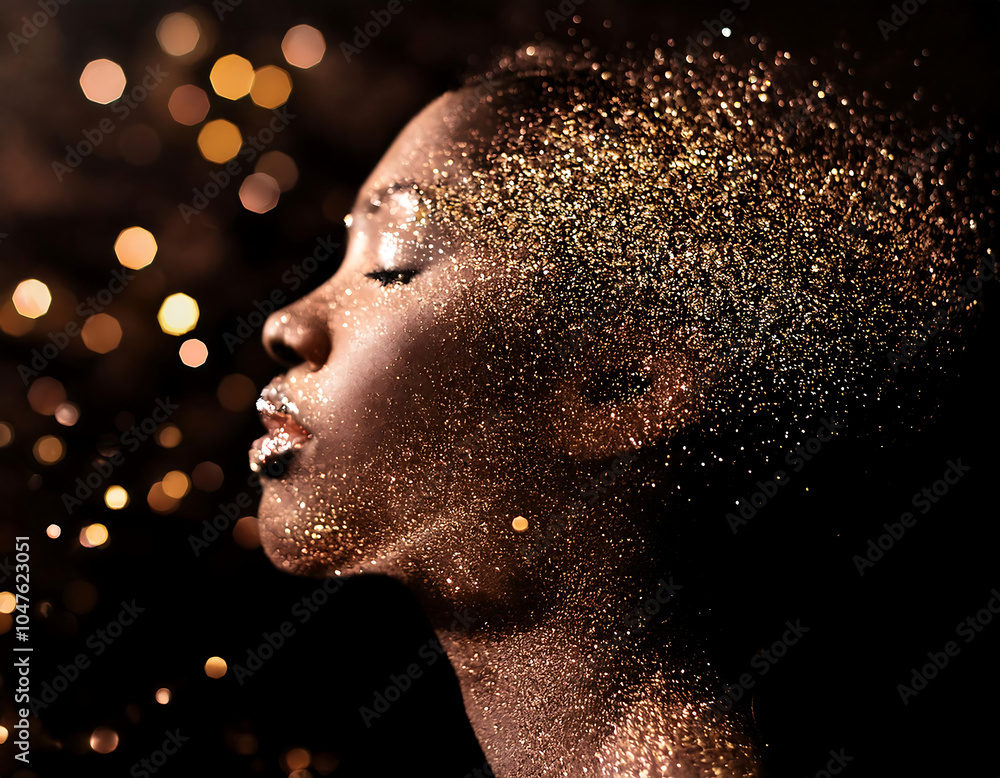 Aufkleber Design a subtle glitter gradient on a black background for added visual sparkle. _1(235)