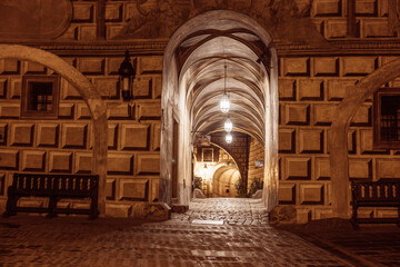 Night Castle Český Krumlov Czech Republic 